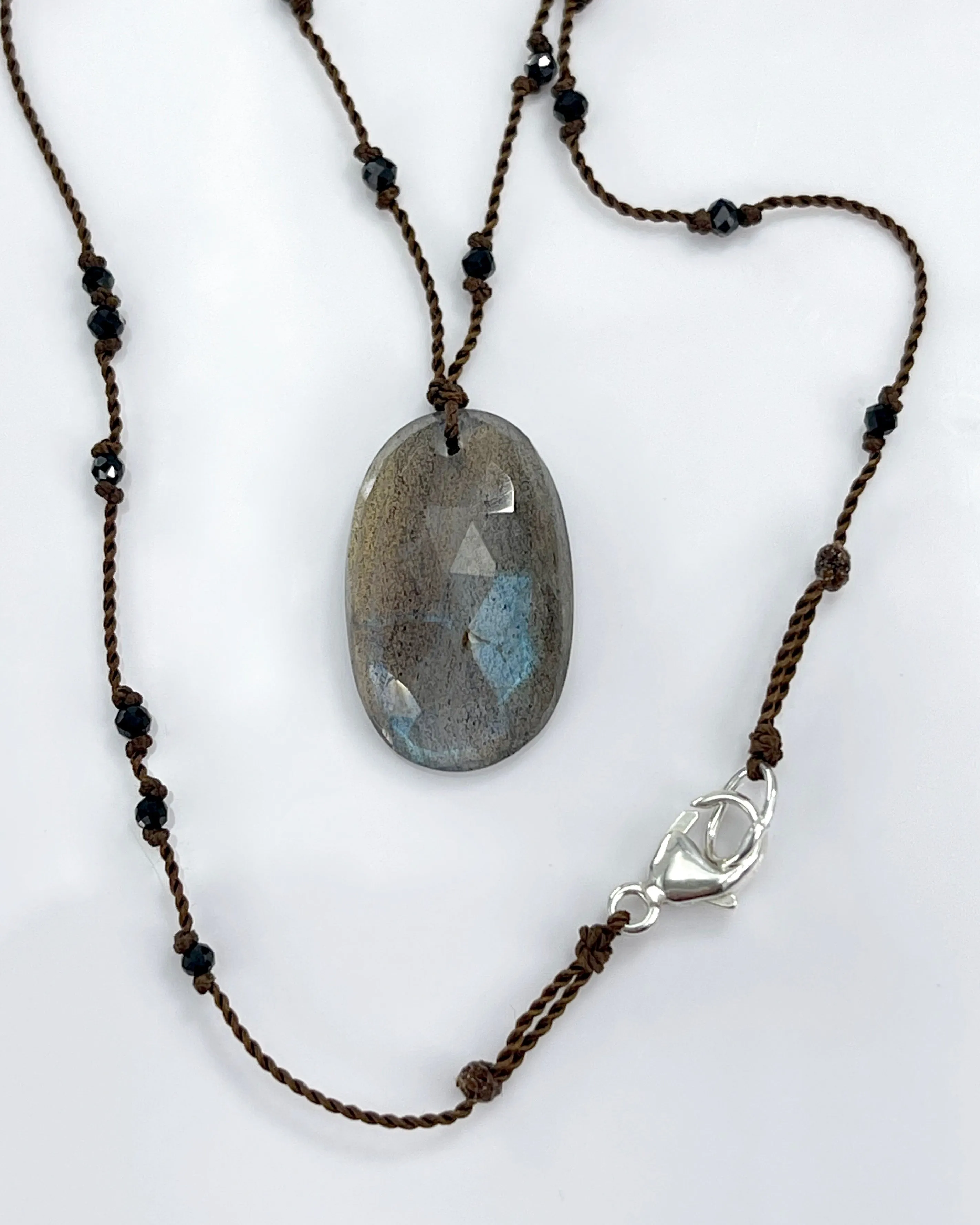 Margaret Solow Beaded Cord with Gemstone Pendants