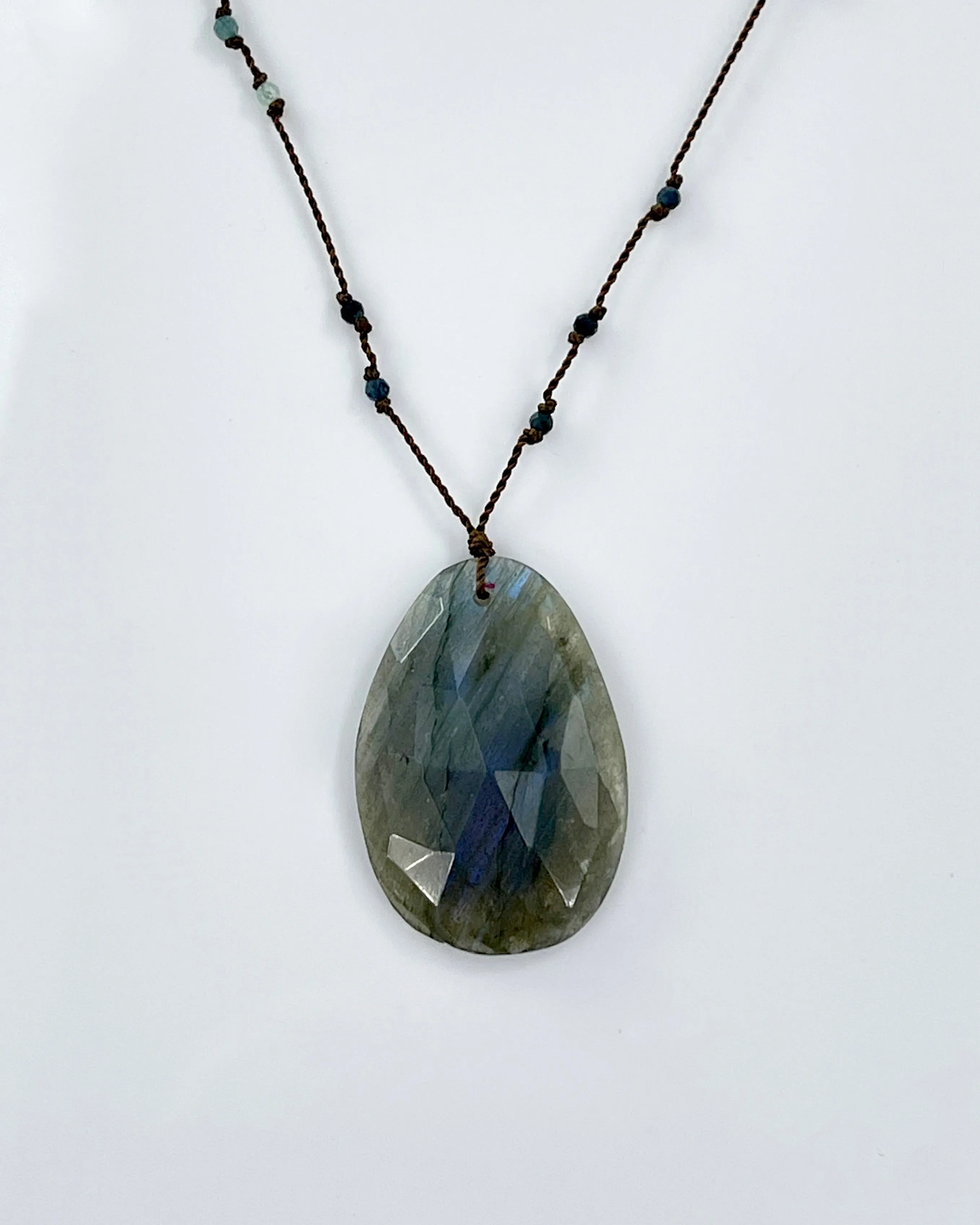 Margaret Solow Beaded Cord with Gemstone Pendants