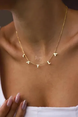 Name Necklace, Letter Name Necklace, Custom Name Necklace