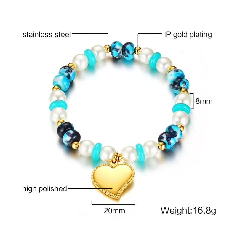 Natural Hematite Stone Beaded Charm Bracelet