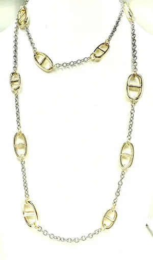 Open CD Two Tone Necklace