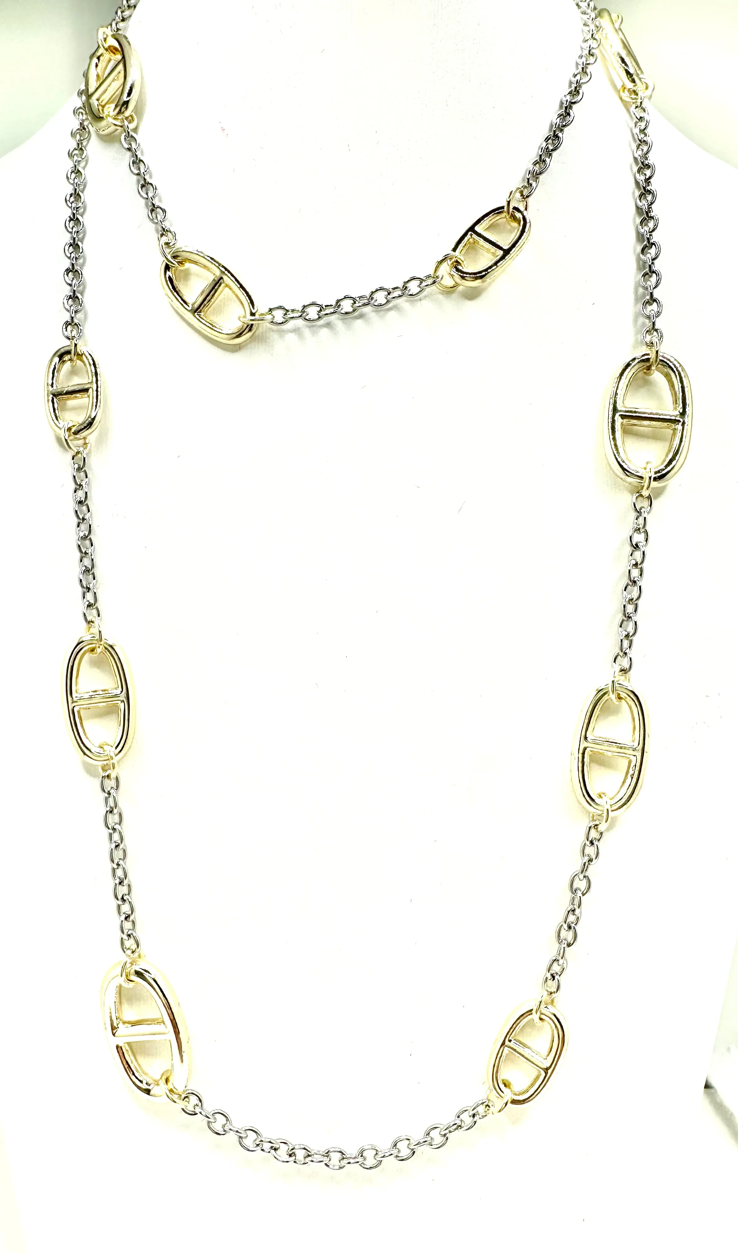 Open CD Two Tone Necklace