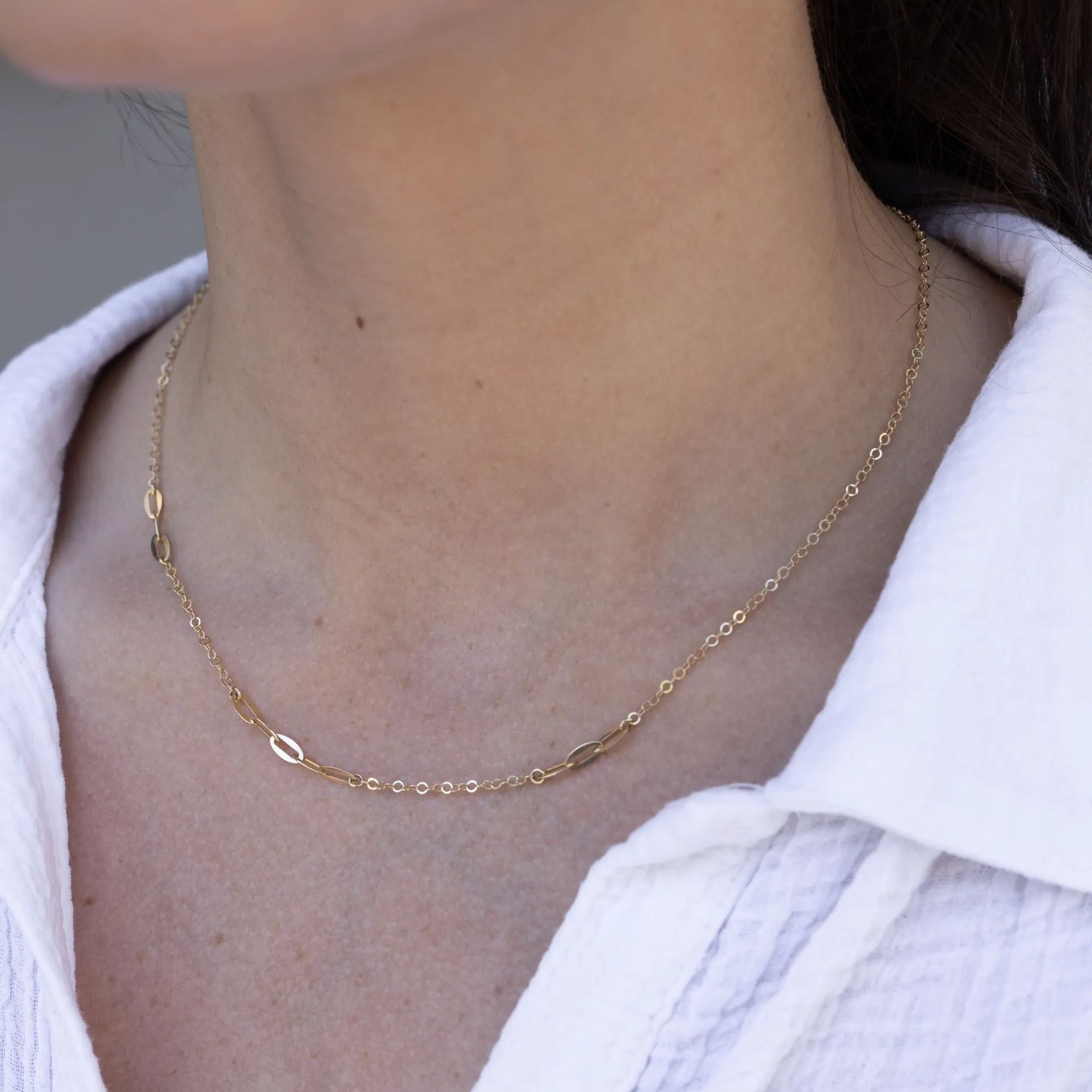 Oval Link Section Necklace