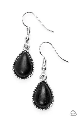 Paparazzi Earring ~ Sandstone Symphony - Black