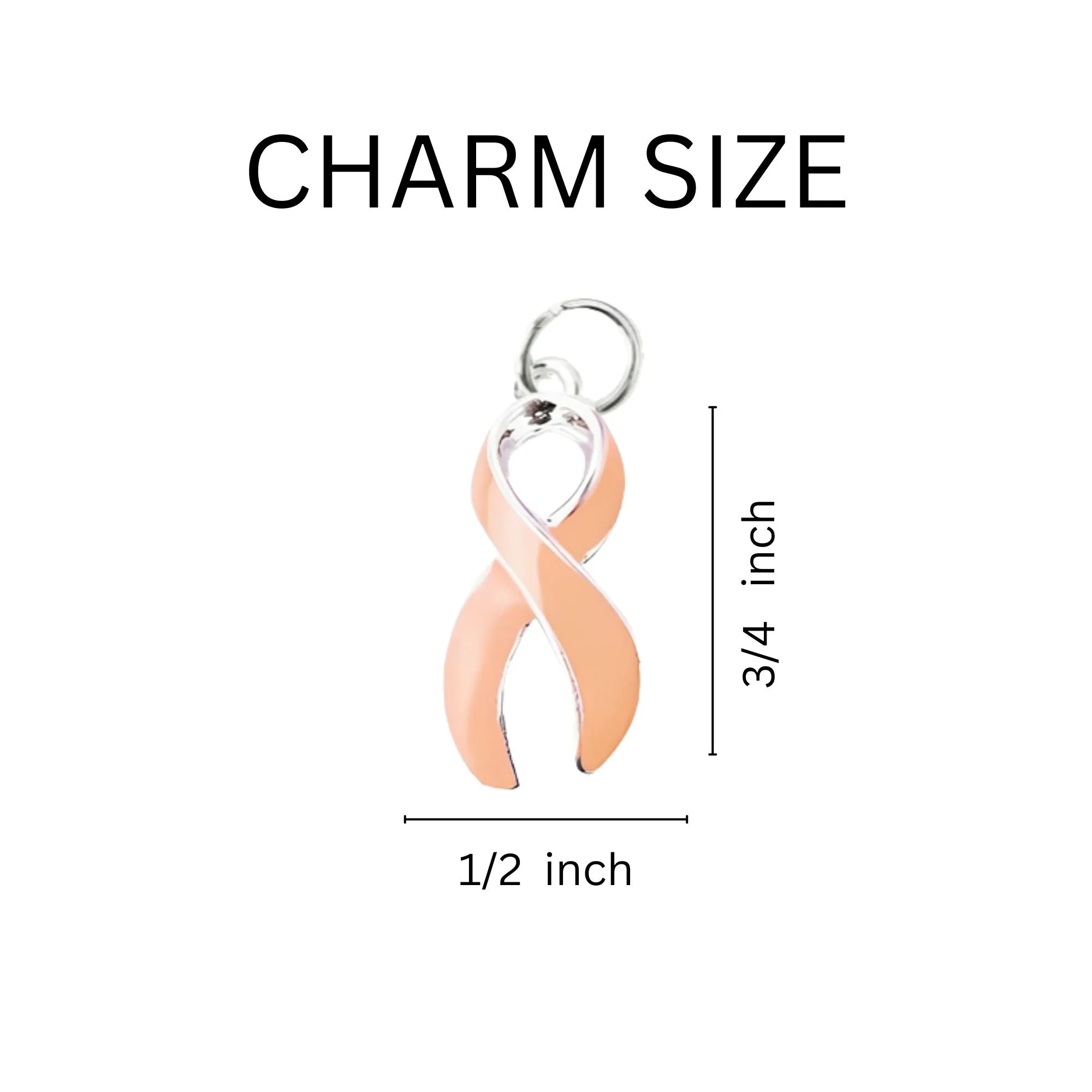 Peach Ribbon Chunky Charm Bracelets