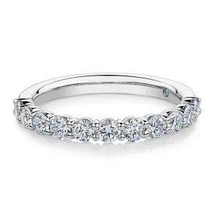 Premium Laboratory Created Diamond, 0.90 carat TW round brilliant wedding or eternity band in 14 carat white gold