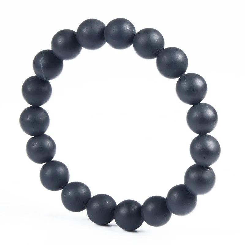 Real Black Bianshi Natural Bian Stone Bracelet For Men&Women Black Jade Bracelet or bianshi bracelet is High Quality