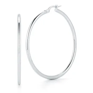 Roberto Coin White Gold 45mm Hoop Earrings