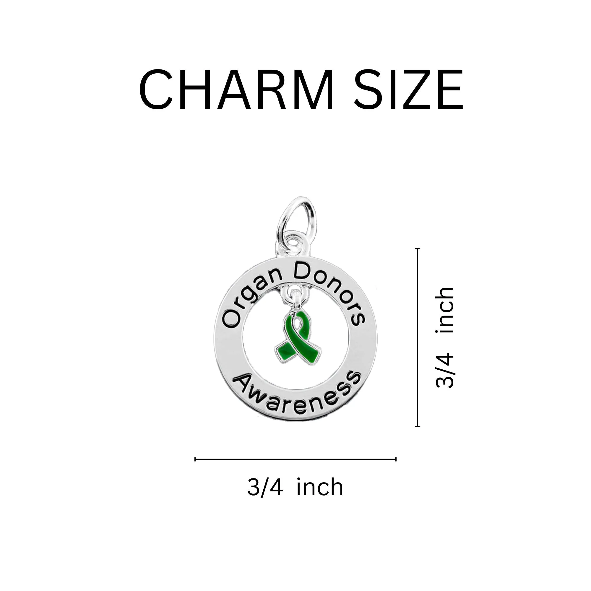Round Organ Donors Chunky Charm Bracelets