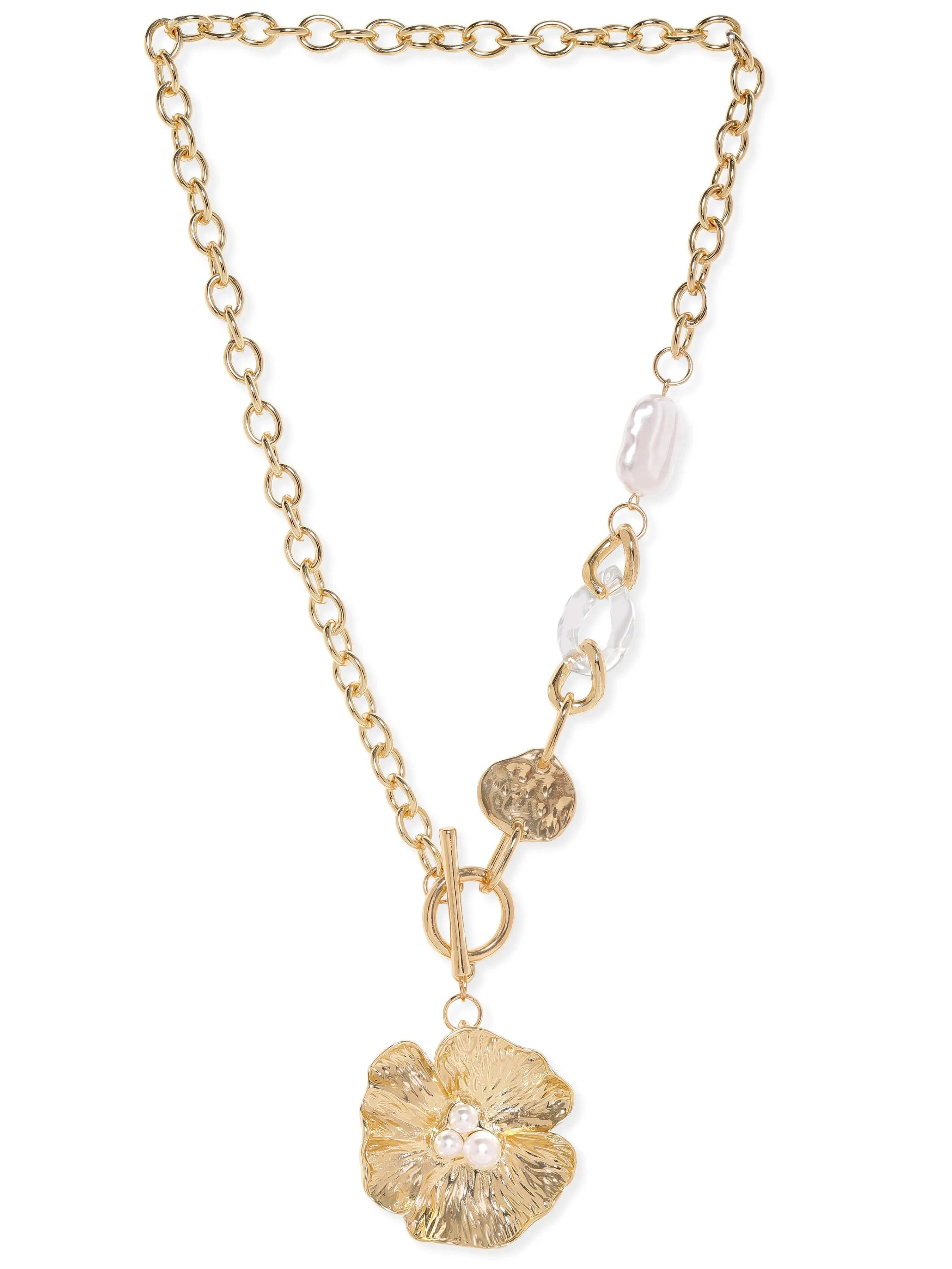 Rubans Voguish 22k Gold plated Multi Charm Beaded Statement Copper Necklace