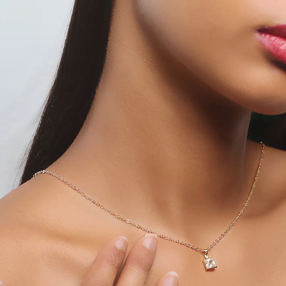Set Of Two Gold-Toned Diamante Mini Pendant & Stud Earrings
