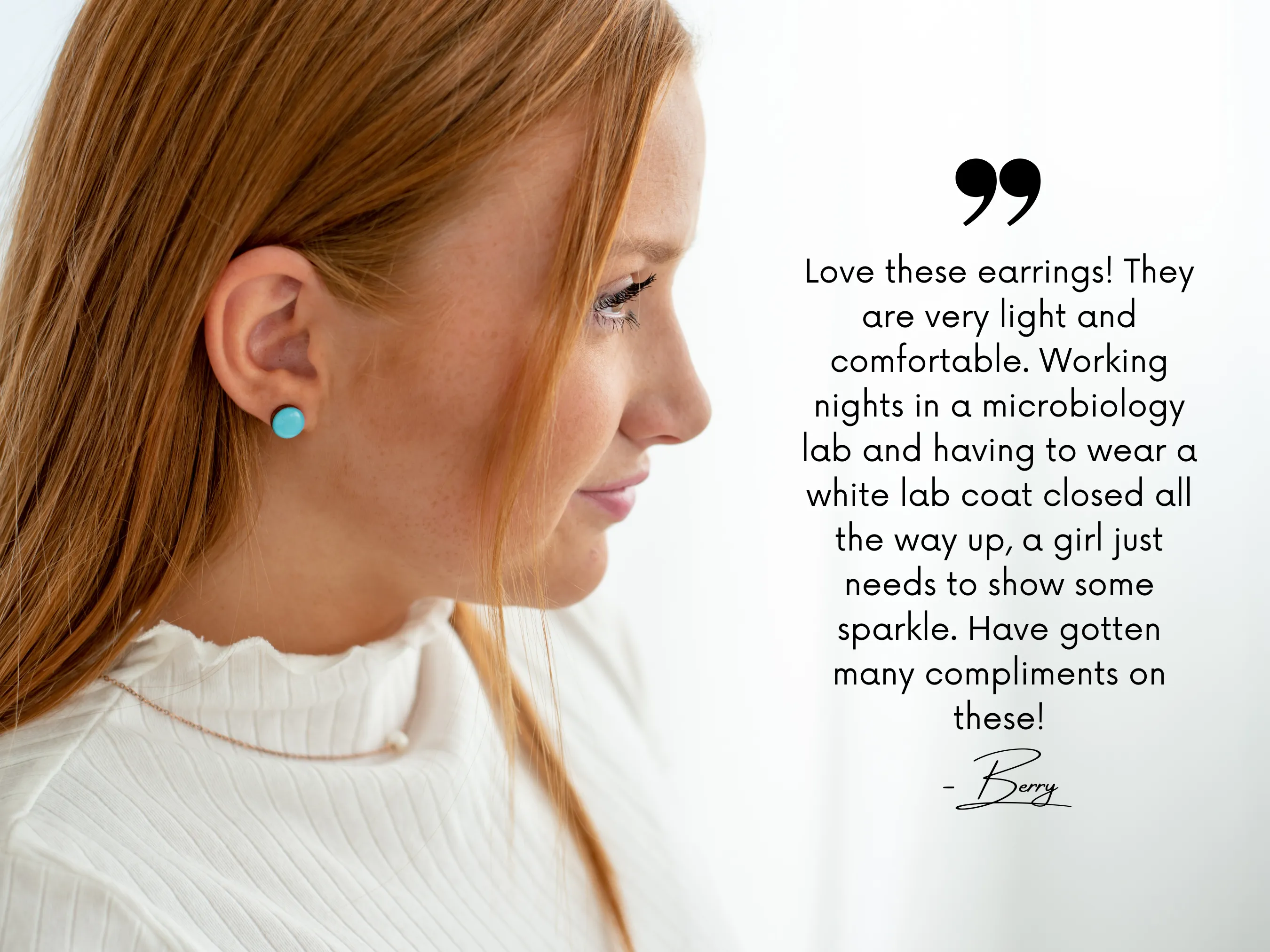 Sky Blue Shimmer Stud Earrings by Candi Cove Designs