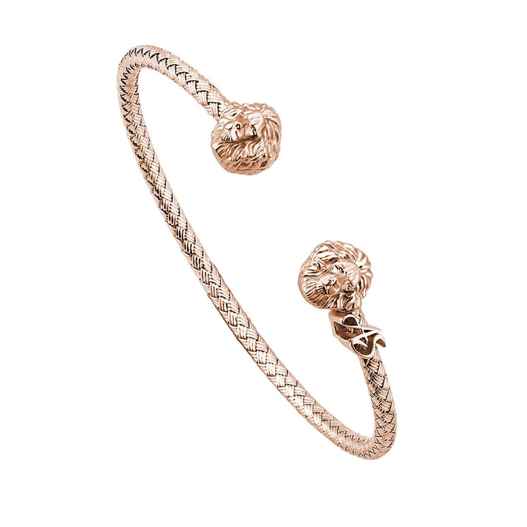 Statement Braided Leo Cuff Bracelet - Solid Silver