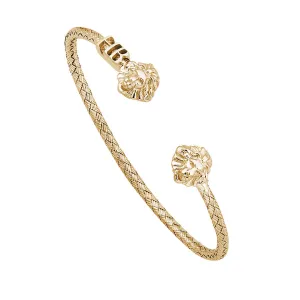 Statement Braided Leo Cuff Bracelet - Solid Silver