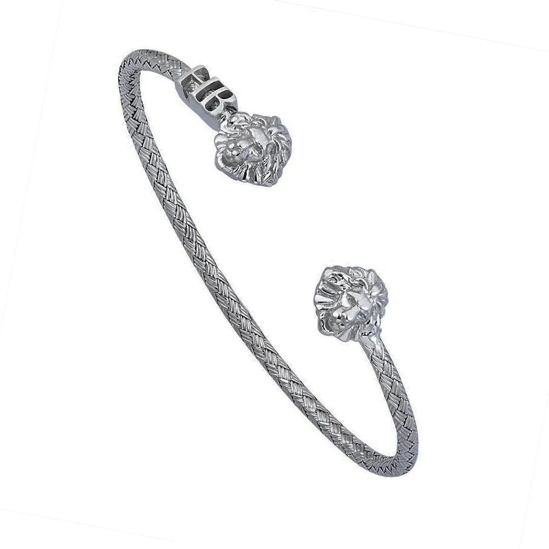Statement Braided Leo Cuff Bracelet - Solid Silver