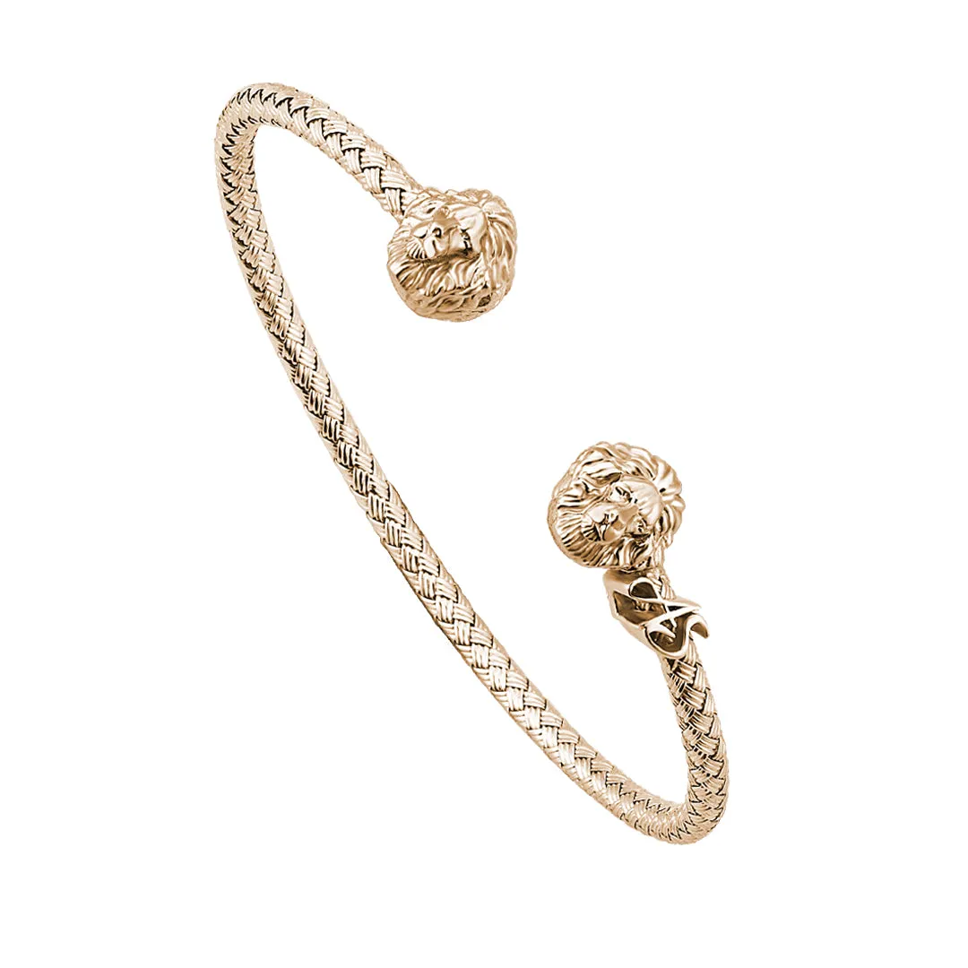 Statement Braided Leo Cuff Bracelet - Solid Silver