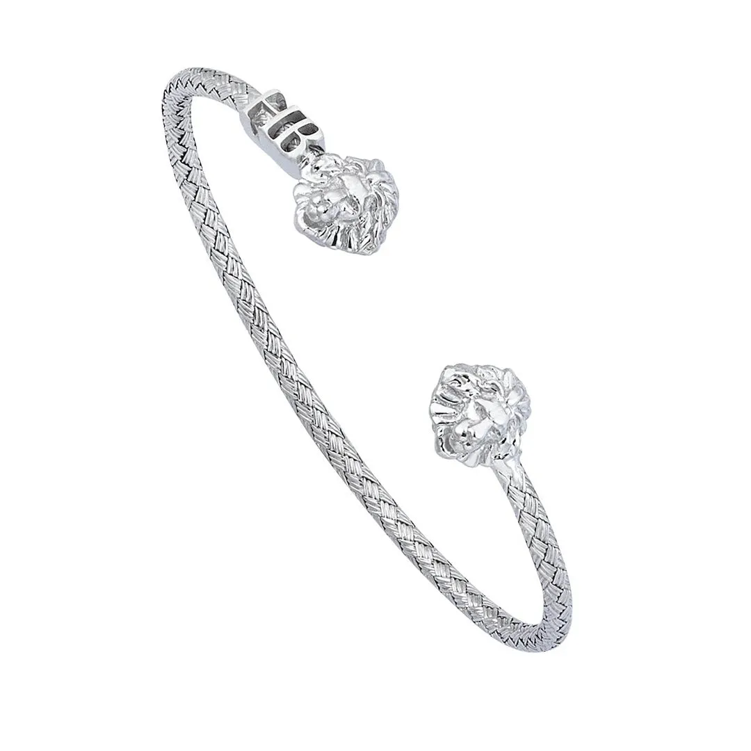 Statement Braided Leo Cuff Bracelet - Solid Silver