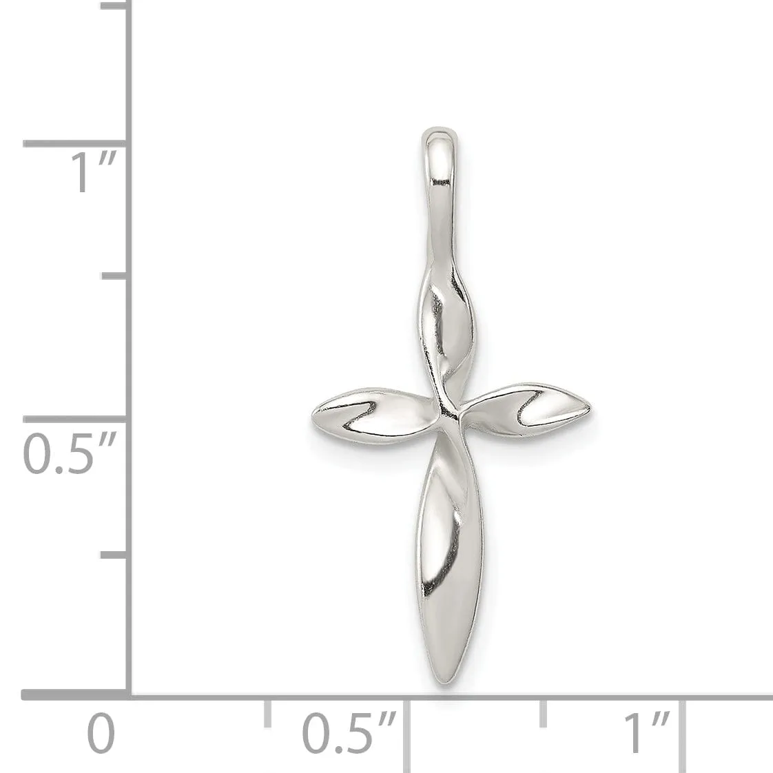 Sterling Silver Polished Twisted Cross Pendant