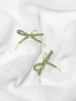 Studio Viv - Green Bow Earrings