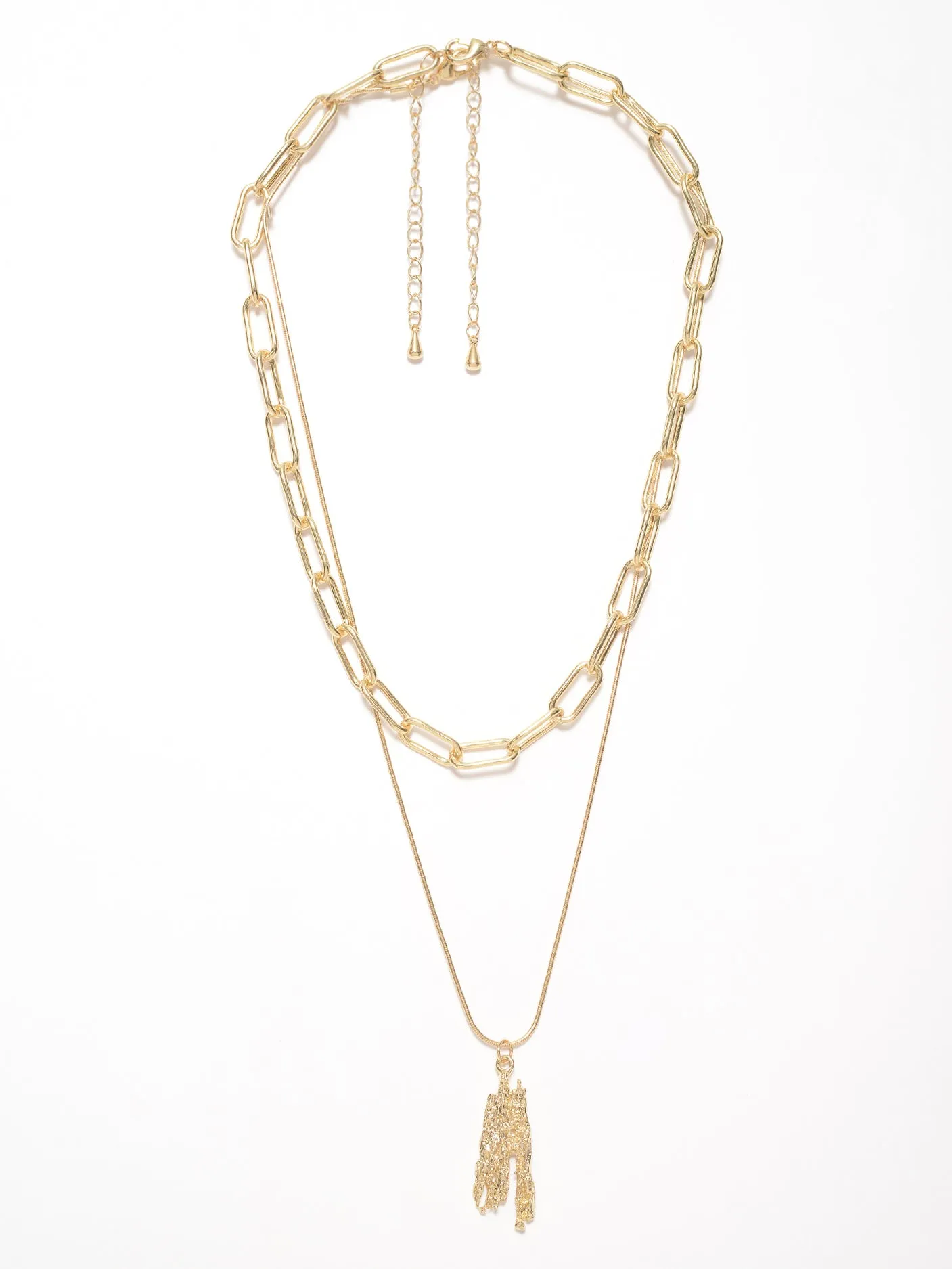 Textured Pendant Necklace