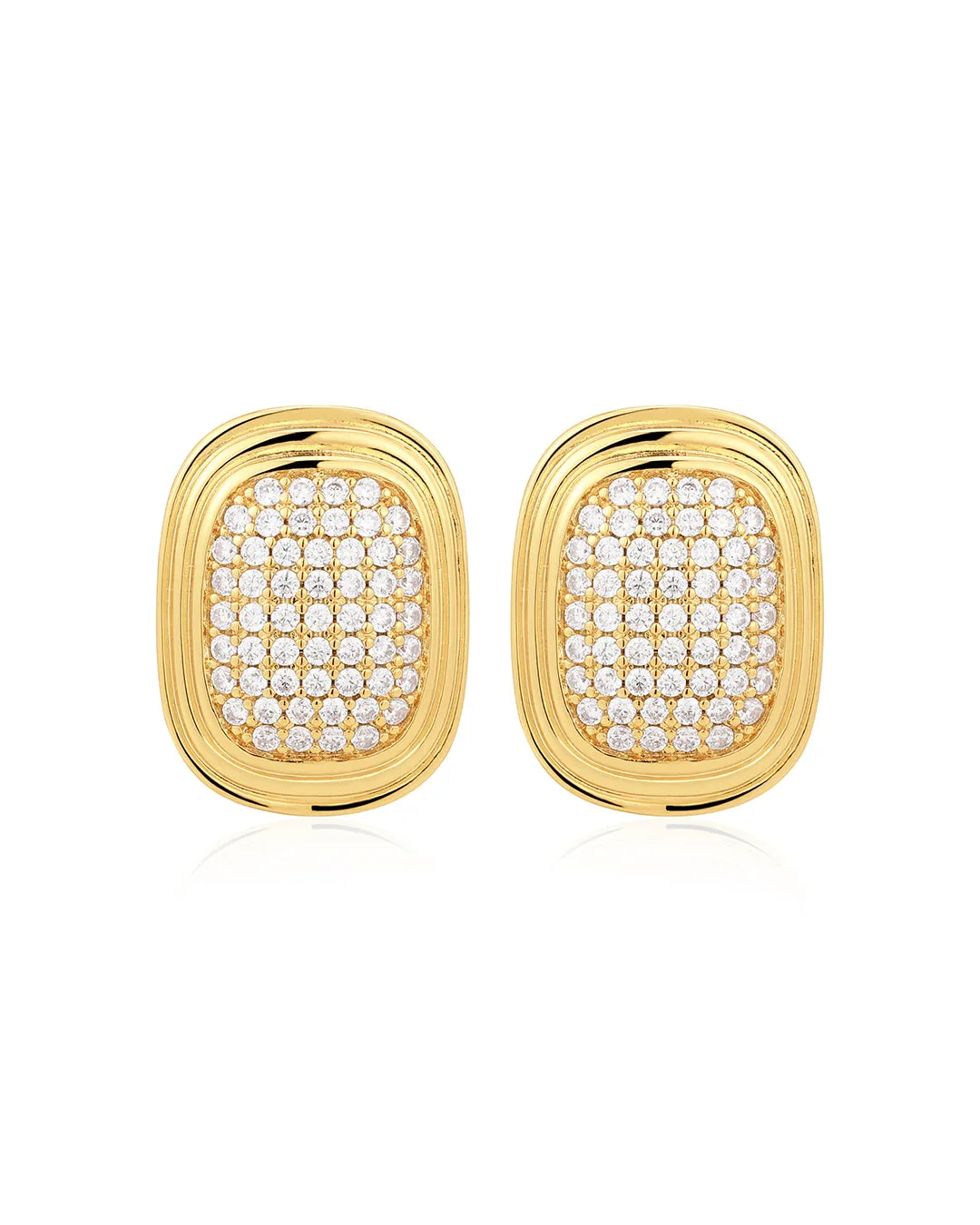 The Pave Oval Statement Studs