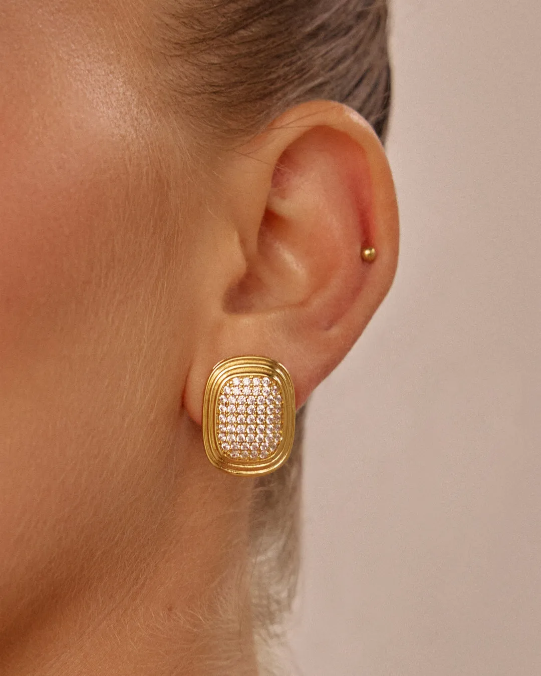 The Pave Oval Statement Studs