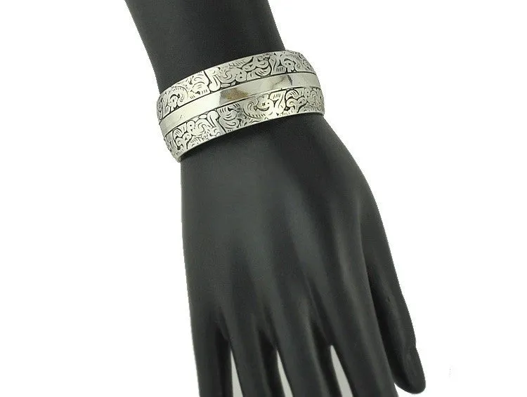 Tibetan Jewelry Vintage Silver Bangles Antique Tibetan Silver Cuff Bracelets