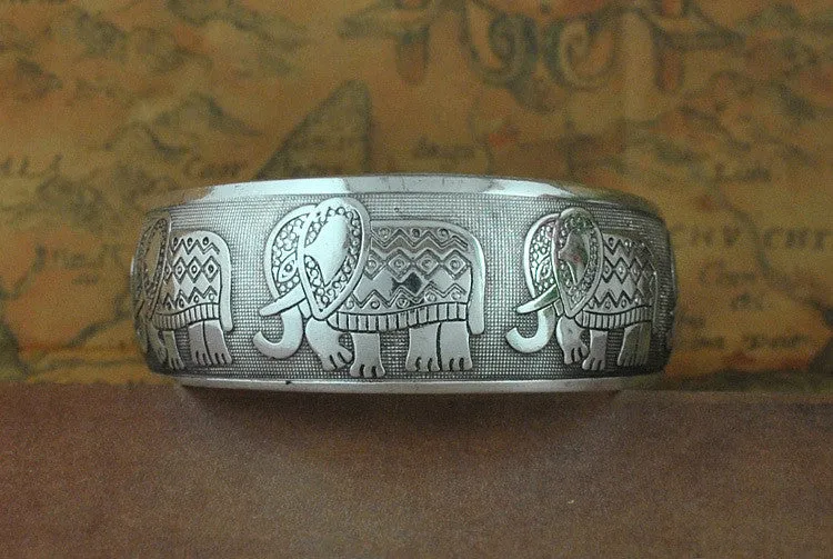 Tibetan Jewelry Vintage Silver Bangles Antique Tibetan Silver Cuff Bracelets