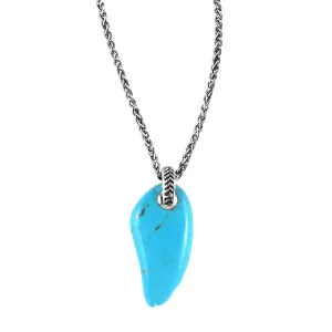 Turquoise Gemstone Horn Pendant Necklace
