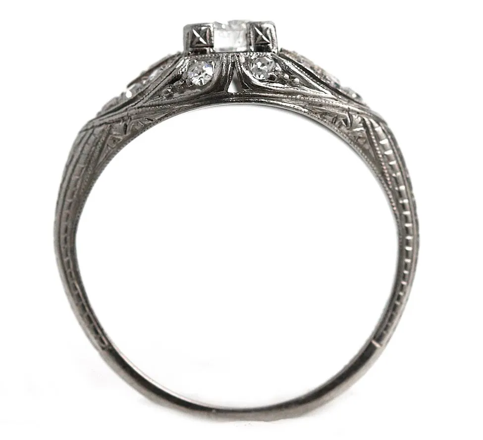 Vintage Platinum Diamond Engagement Ring