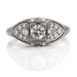Vintage Platinum Diamond Engagement Ring