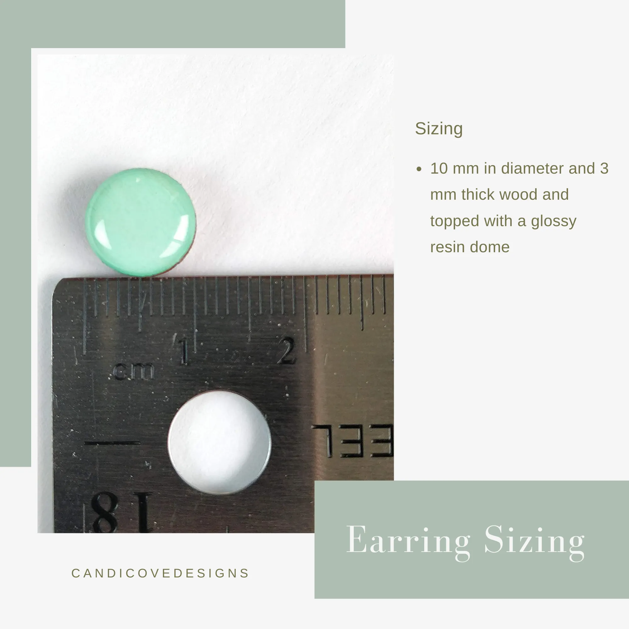 White and Gold Faux Hammered Metal Stud Earrings by Candi Cove Designs
