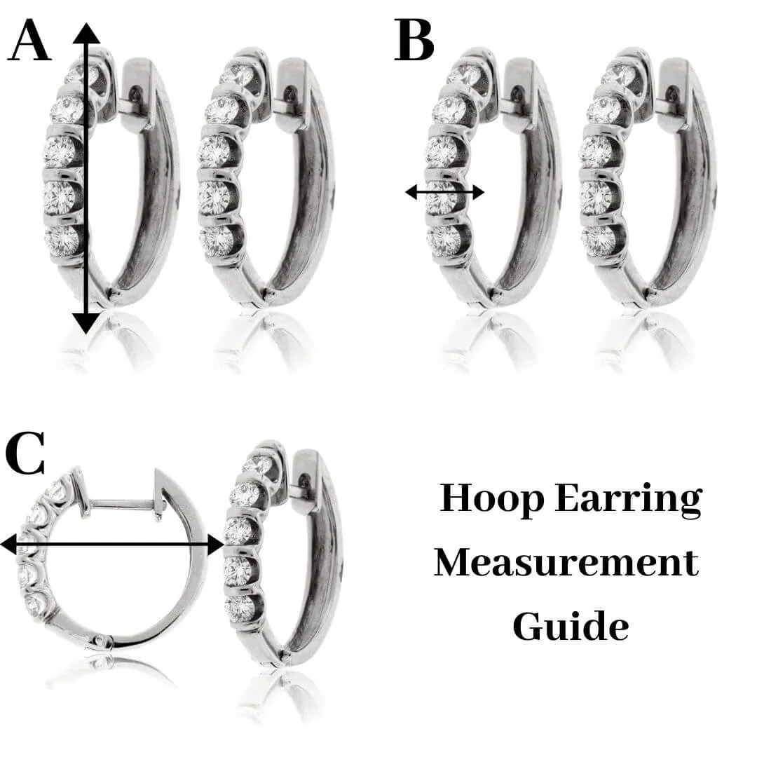 White Gold 1.50 Carat Diamond Inside Out Hoop Earrings