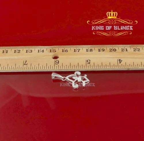 White Sterling Silver with Fleur de Lis Shape Pendant 0.57ct Cubic Zirconia